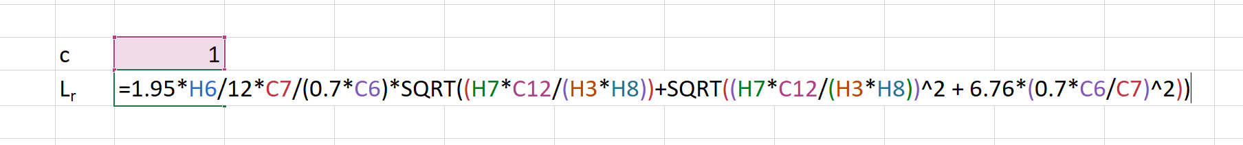 Inelastic LTB limiting factor calculation in excel