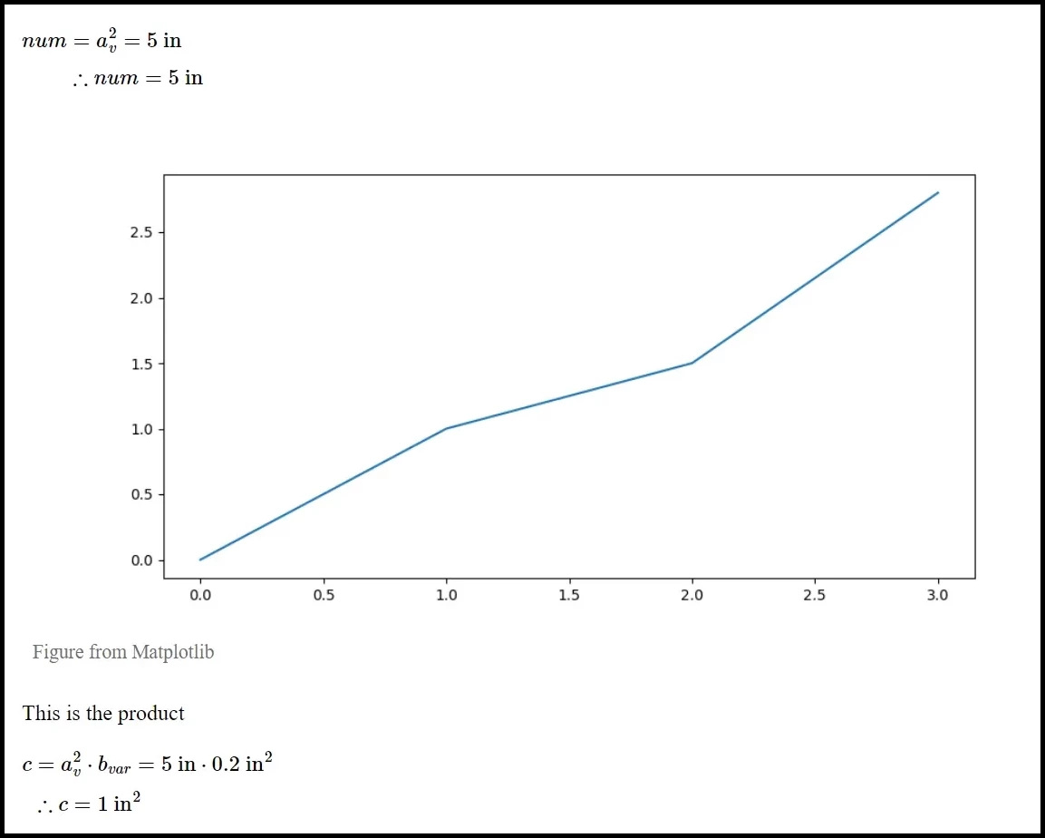 A matplotlib plot displayed in a calculation report